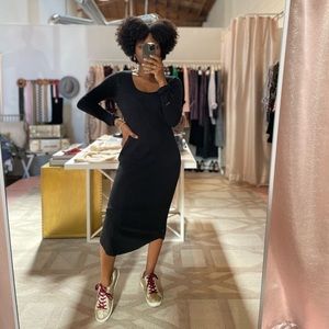 Z Supply Zoey Waffle Midi Dress- Black